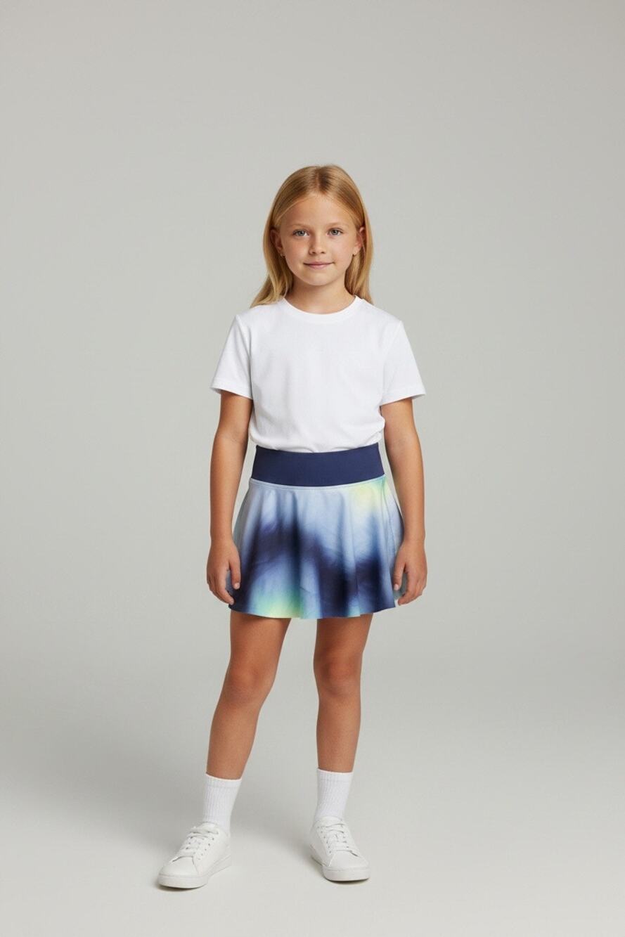 Old Navy Active Girls Powersoft Go-Dry Skort Tie Dye Blue Green Size L 10-12